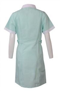 SKNU004 custom-made princess collar clinic uniform order nurse uniform custom-made hospital uniform design clinic uniform style clinic uniform supplier HK Shute clinic uniform price side view